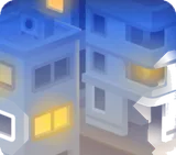 住宅街の背景・夜