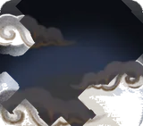不思議な雲の浮かぶ夜空