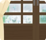 お庭が透けるガラス障子