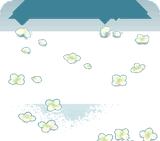 花のある青い地面
