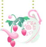 白の野苺ティーポット