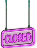 「CLOSED」のネオンサイン