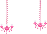 ピンクのシャンデリア