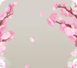 島を囲む桜