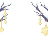 星飾りをつけた枝