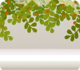 赤い実をつけた緑のカーテン
