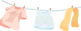 風になびいた洗濯物