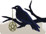 佇むカラスの置物