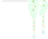 垂れ咲く白い花飾り