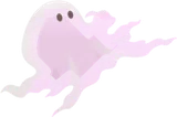 左から現れた布おばけ