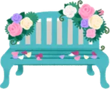薔薇のガーデンベンチ・緑