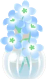 青い花の一輪挿し