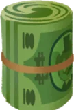 まるめた紙幣