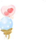 お祝いのハートバルーン