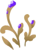 坑道に育つ金色の草