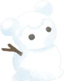 なにかに似た雪だるま