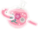ピンク色の花染料フラスコ