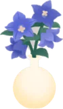 花瓶に生けた桔梗