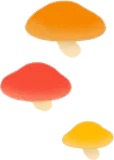 連なるキノコ
