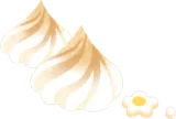 タルトの手前側を彩るメレンゲ・左