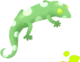みどりのヤモリの置物