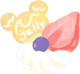 ゼリーを彩るフルーツ添え