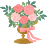 ブーケを飾った花瓶