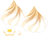 タルトの奥側を彩るメレンゲ・右