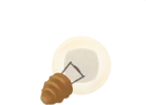 置かれた豆電球