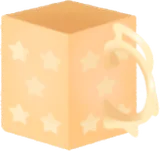星柄のスクエアティーカップ