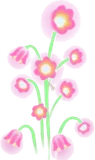 霧の森のピンク色の発光花