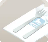 カフェのフォークとスプーン