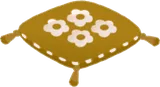 花柄の座布団・グリーン