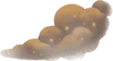 金のかけらが付いた小さな雲・右前
