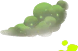 緑に怪しく光る小さな雲・右前
