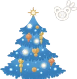 青いクリスマスミニツリー