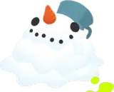 とけかけの雪だるま
