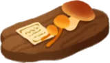 キノコとメモが乗った板