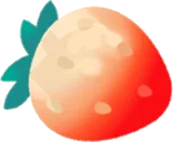 まだ未熟な先っちょだけ赤い苺