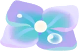 雨粒付きの紫陽花の装飾花