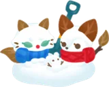 ナタリスとアシェットの雪だるま
