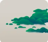 霧の森を覆う苔・右