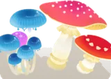 どっさりカラフルキノコ