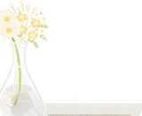フラスコ型フラワーベース・白花