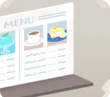 カフェの卓上メニュー