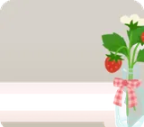 瓶に挿したイチゴ