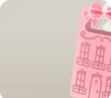 建物風のリボンのショッピング袋