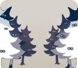 何かが潜む木々