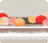 菊があふれる水鉢