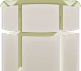 外から見た緑色の窓枠